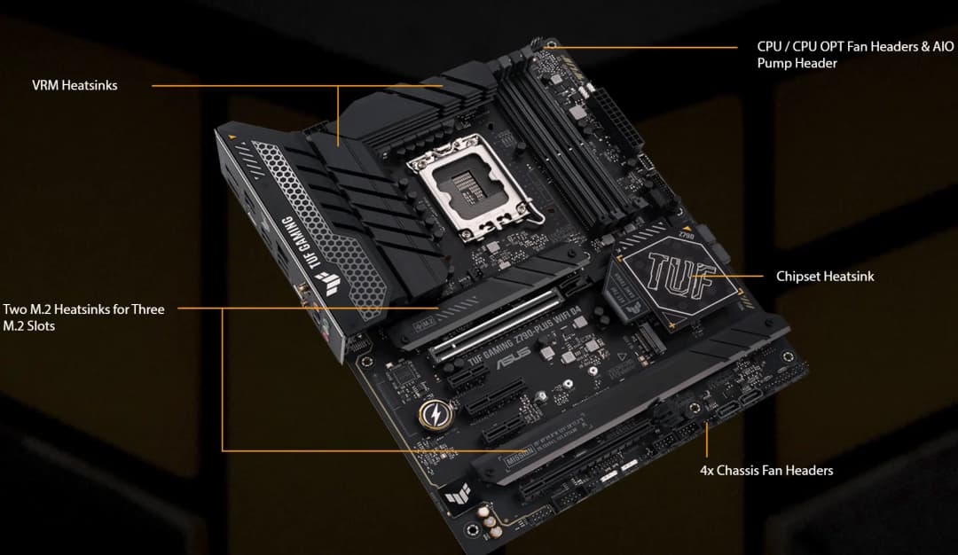 ASUS TUF GAMING Z790-PLUS WIFI D4 Motherboard Socket LGA1700 CPU DDR4 5333(OC)  MHz Memory Chipset Z790 ATX Mainboard - 3