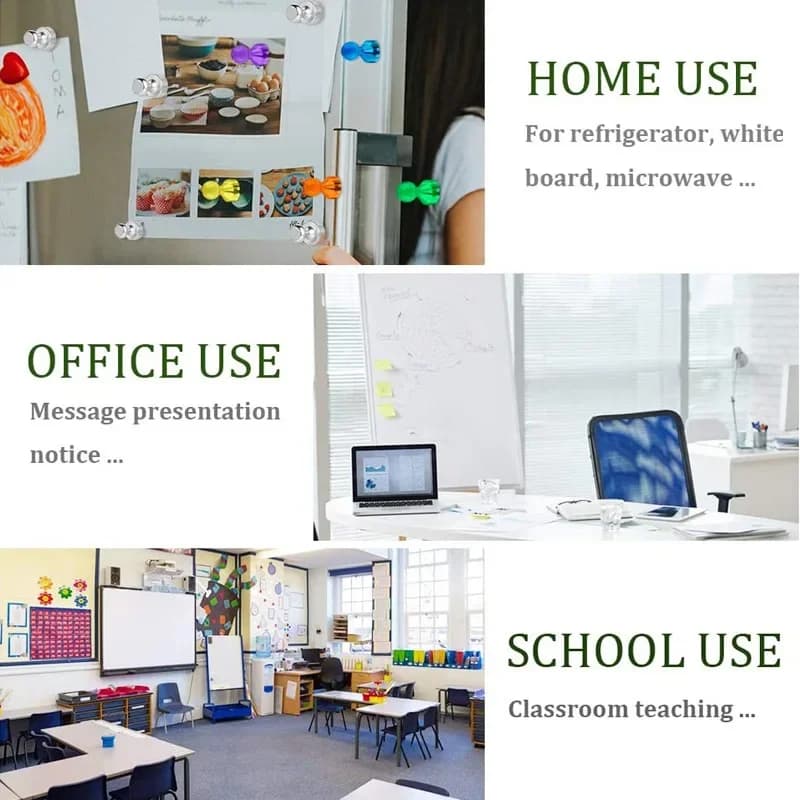 Strong Neodymium Noticeboard Pin Magnets Fridge DIY Whiteboard Uses in Office Advertising Education and Other Pur 10pcs - 6