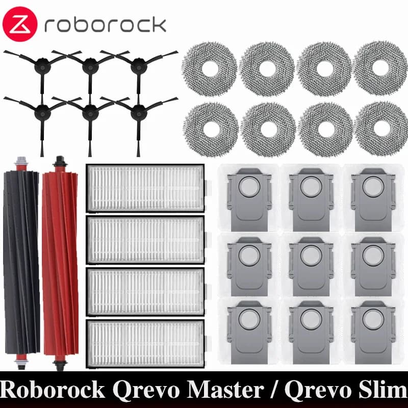Roborock Qrevo Master / Qrevo Slim Robot Vacuums Cleaner Accessory Main Side Brush Hepa Filter Mop Cloths Dust Bag Spare Part