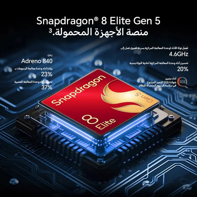 إصدار عالمي من HONOR Magic8 Pro 5G، ذاكرة 12 جيجابايت + 512 جيجابايت، شاشة OLED مقاس 6.71 بوصة بمعدل تحديث 120 هرتز، كاميرات 200 ميجابكسل، بطارية 7100 مللي أمبير، شحن فائق السرعة 100 واط - 5