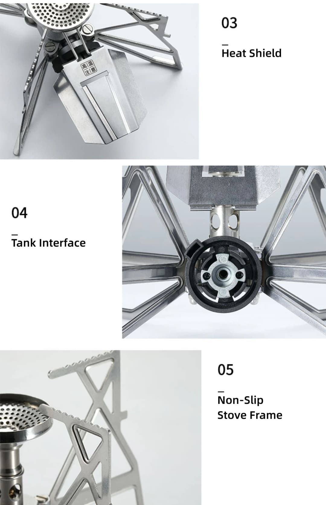 CAMPINGMOON وصول جديد XD-3-NE موقد بروبان وبيوتان محمول خفيف الوزن للتخييم مع حقيبة حمل - 3