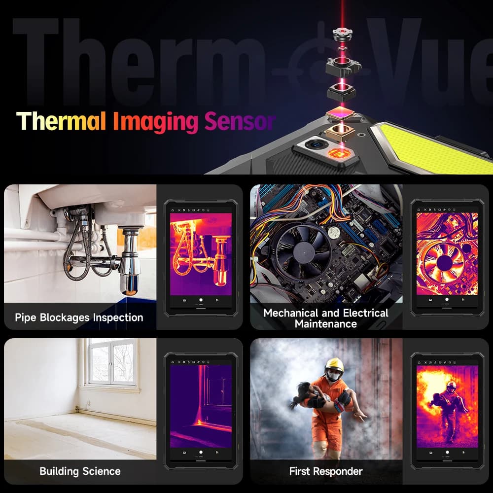 جهاز Ulefone Armor Pad 4 Ultra 5G لوحي متين تصوير حراري 11800 مللي أمبير في الساعة 10.36 بوصة 2K 16 جيجابايت + 256 جيجابايت Android 14 LED Light - 2