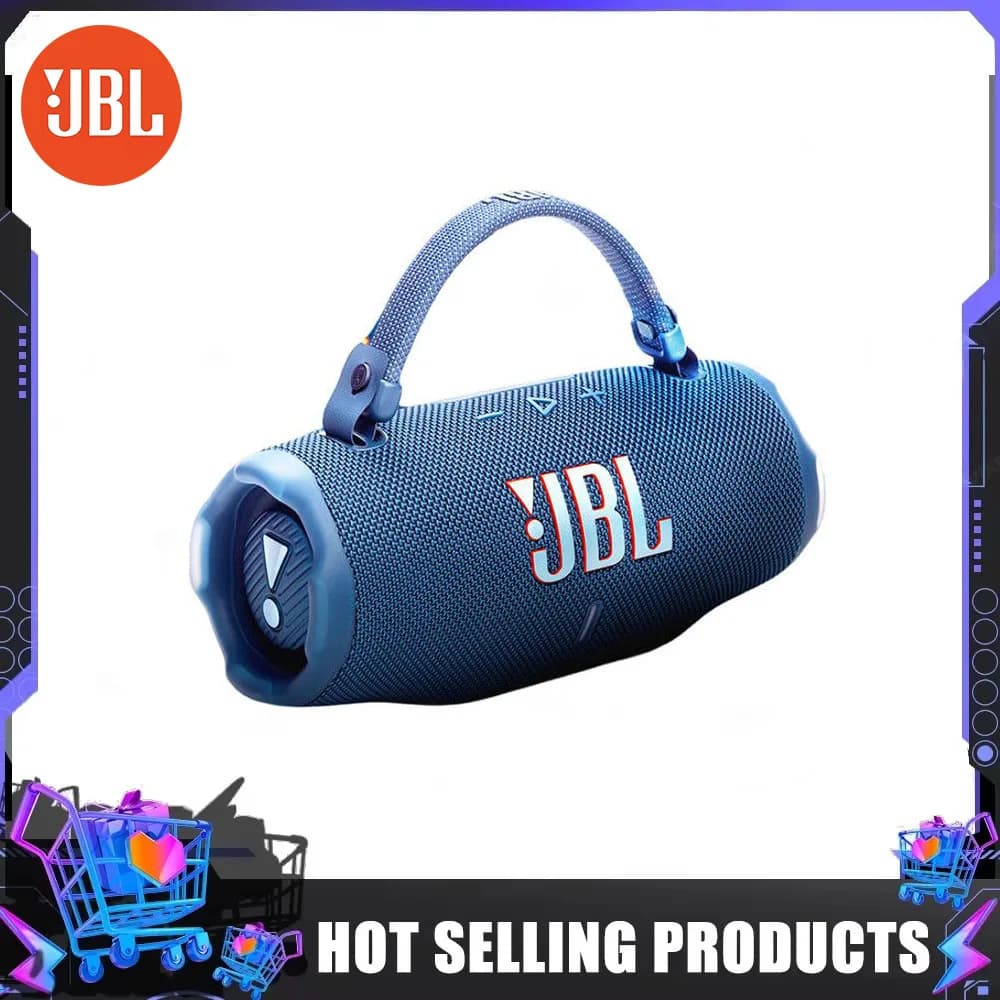 سماعة بلوتوث محمولة JBL Charge 6 مضادة للماء IPX7 مع مضخم صوت ستيريو ومضخم ترددات عالية مستقل