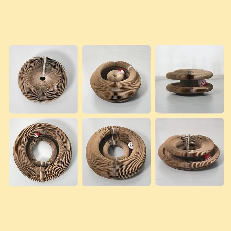 ماجيك القط خدش الجهاز مجلس لعبة القط مع الكرة القط طحن مخلب القط تسلق الإطار هريرة مستديرة المموج القط خدش لعبة - 4