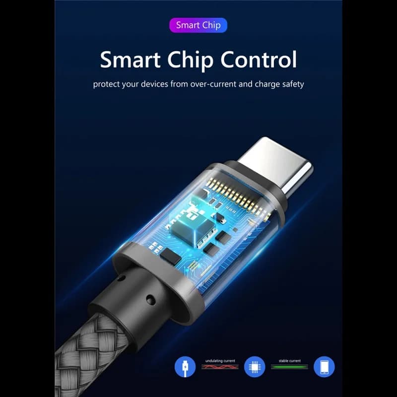 كابل مايكرو يو اس بي 2A، نايلون مضفر، مزامنة بيانات وشحن سريع متوافق مع سامسونج وهواوي وشاومي وHTC وهواتف أندرويد، أطوال 1م و2م و3م - 4