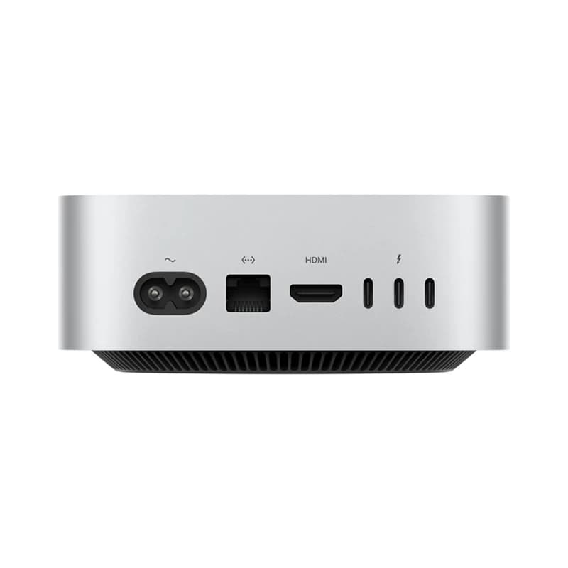 جهاز Apple Mac Mini (2024) بمعالج M4، وحدة معالجة مركزية بثمانية أنوية، وحدة معالجة رسومات بثمانية أنوية، شريحة Apple M4، إيثرنت جيجابت، فضي - 3