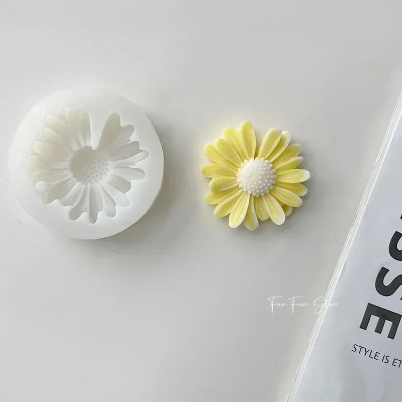 ديزي شمعة معطرة ديزي سيليكون قالب شمع الروائح قالب الصابون لمجموعة صنع الشموع لتقوم بها بنفسك قالب شمع زهرة اليدوية - 4