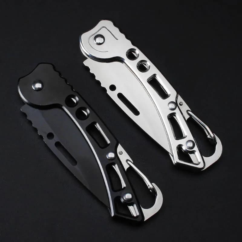 Folding Pocket Knife Stainless Steel Survival Hunting Camping Fishing Portable Fruit Carrying Key Outdoor Tools To Send Ropes - 3
