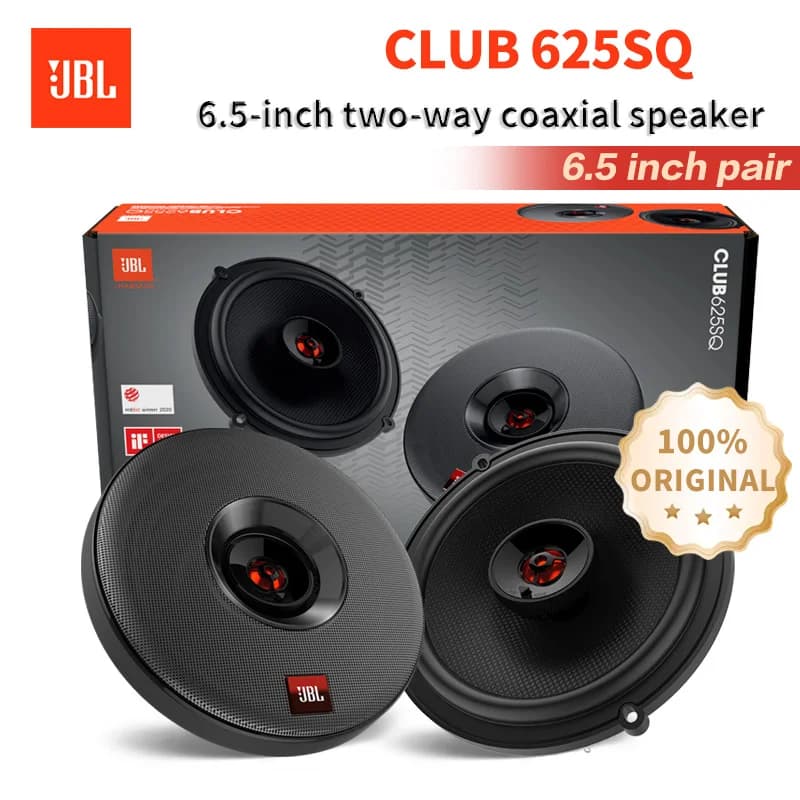 JBL Car Audio Speaker 6.5-inch CLUB 625SQ Coaxial Speaker Treble Subwoofer Full Band Stereo Surround Speaker