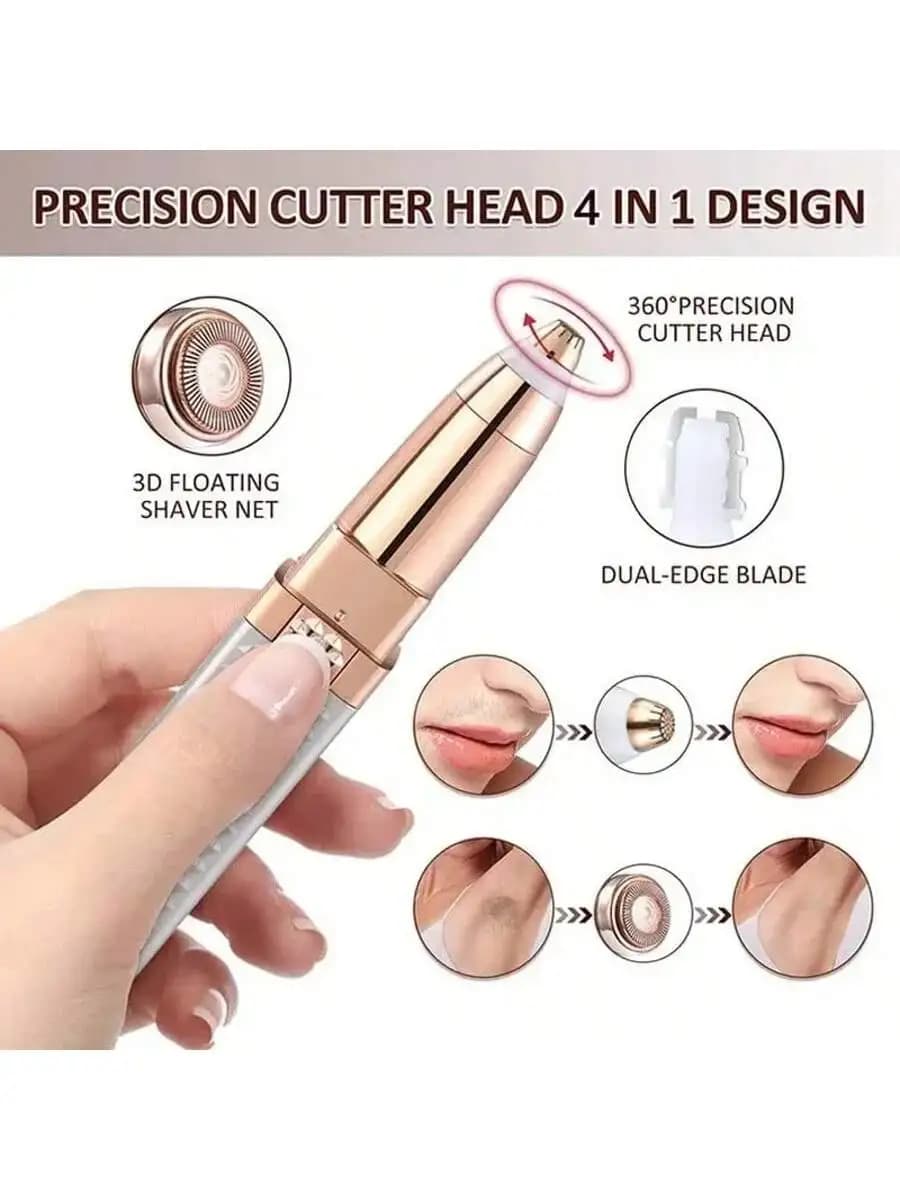Electric Hair Removel Shaver For Women Eyebrow Trimmer Epilator Electric Painless Hair Remover Machine Body Facial Battery capac - 6