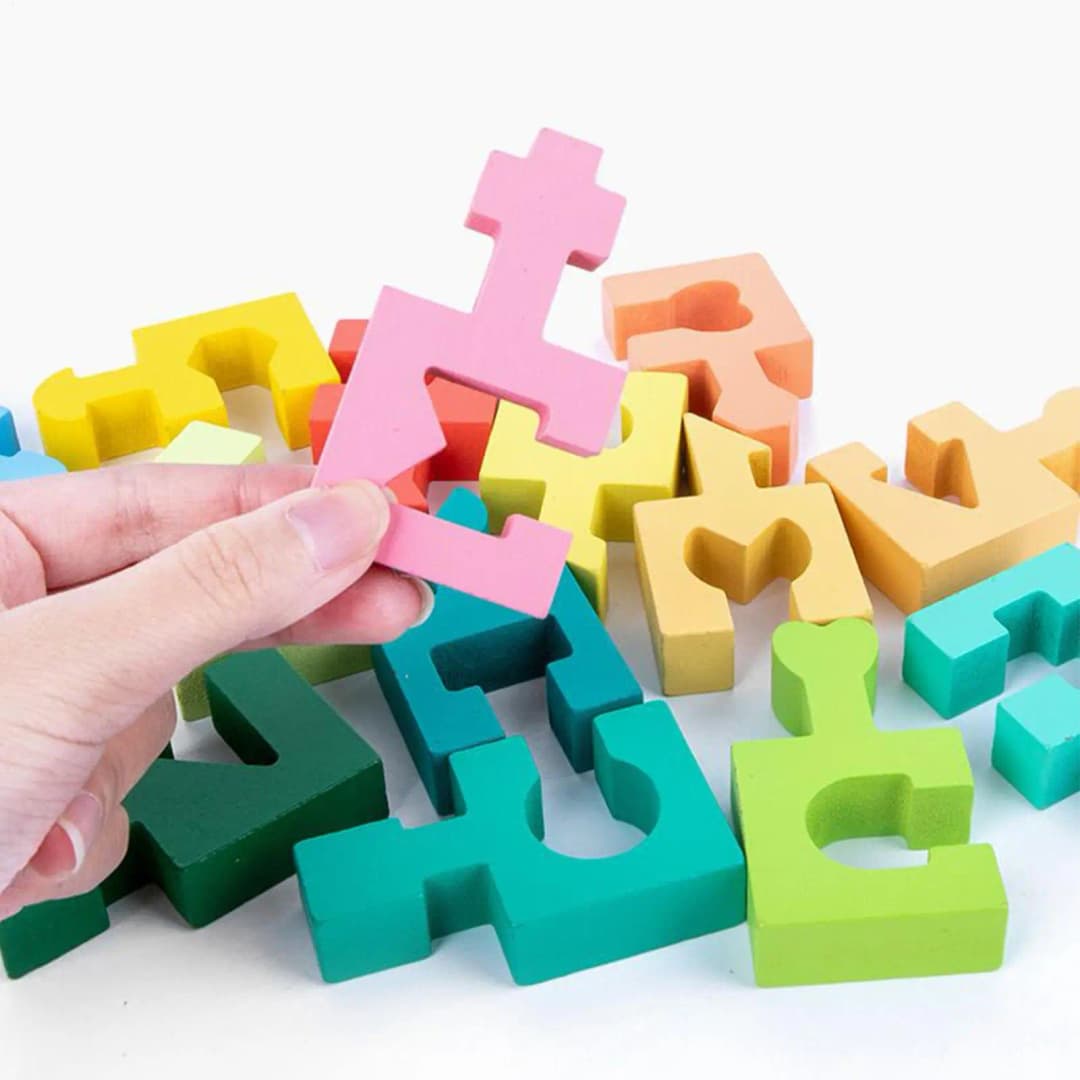 Wooden Puzzles Geometric Shape Matching Toy 16 Pcs Jigsaw Puzzle for Kids Boys Girls Learning Home School Kindergarten Education - 4