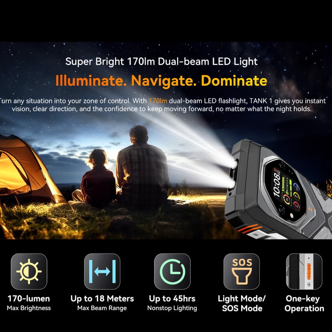 هاتف ذكي متين Blackview OSCAL TANK 1 5G، بطارية 20000mAh/55W، شاشة 6.78 بوصة FHD+ بمعدل تحديث 120Hz، معالج MTK7050، كاميرا أندرويد، IP68/IP69K/GPS/NFC - 6