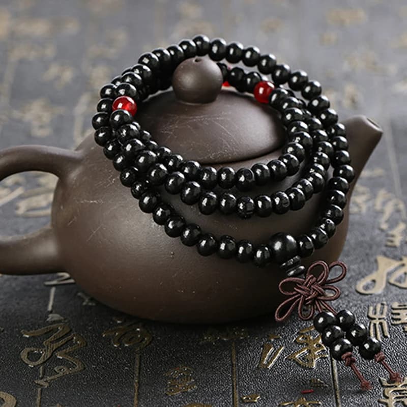 6/8mm Natural Sandalwood Buddhist Buddha Meditation Beads Bracelet For Women Men - 4