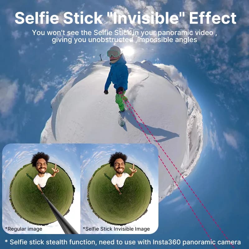 Ulanzi MT-57 MT-58 Insta360 80/120CM Extendable Invisible Selfie Stick Pole Universal Rod for For GoPro Insta360 X4 X3 X2 GO 2 - 3
