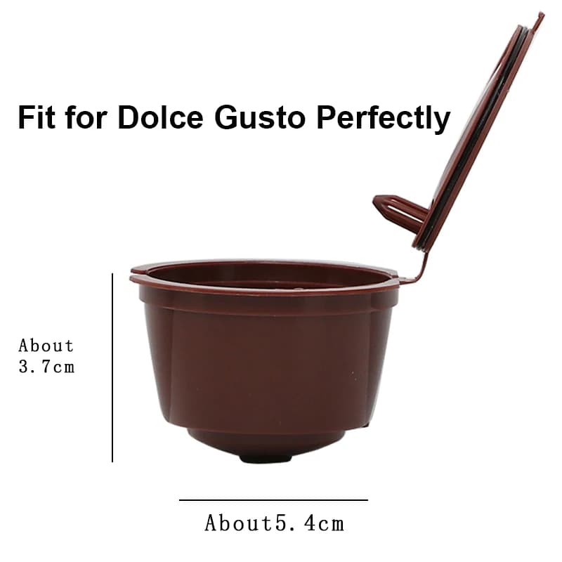 3 قطع تناسب كوب فلتر قهوة دولتشي غوستو فلاتر كبسولات قهوة قابلة لإعادة الاستخدام مع ملعقة وفرشاة - 3