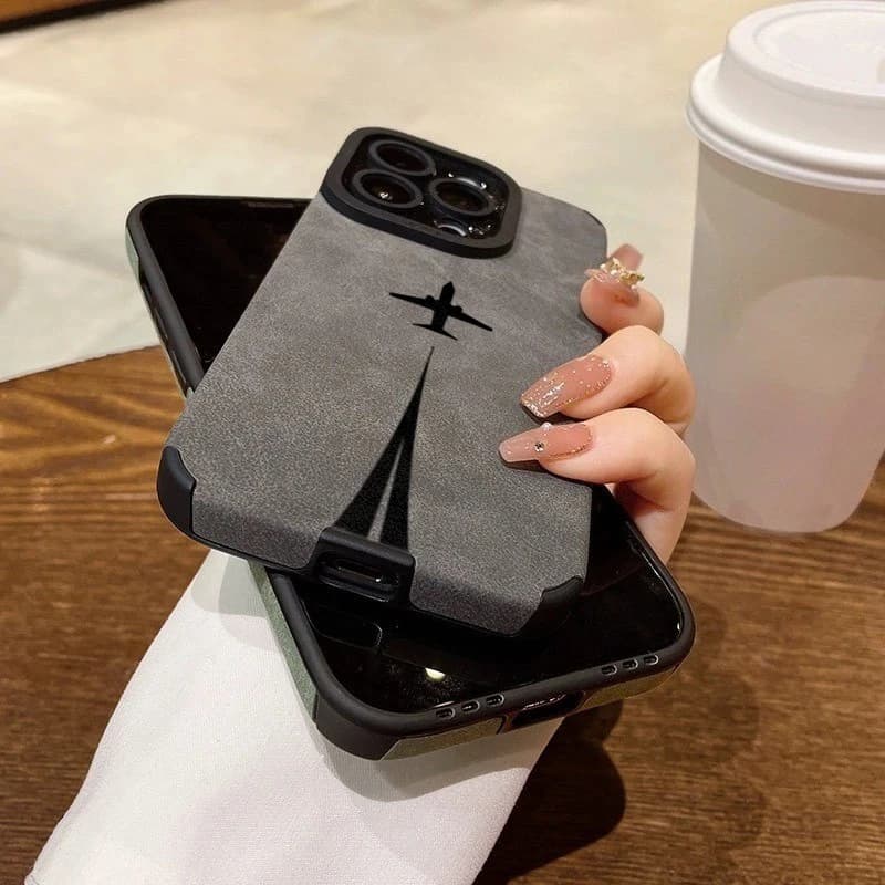 حافظة فاخرة من الجلد غير اللامع لهاتف آيفون 17/16/15/14/13/12/11 Pro Max و16 Plus وX/XR/XS Max مع غطاء حماية مضاد للصدمات - 6