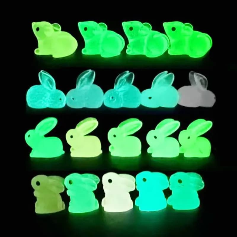 50 PCS Luminous Mini Resin Animals 50 Styles Miniatures Glow in The Dark Tiny Little Figures to Hide Small Duck Figures - 6