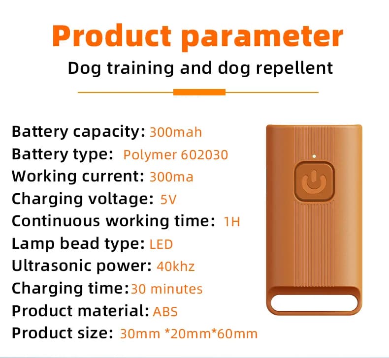 Mini Ultrasonic Dog Repeller Rechargeable Portable Dog Bark Deterrent DeviceTrainer Anti Barking Device with LED - 6