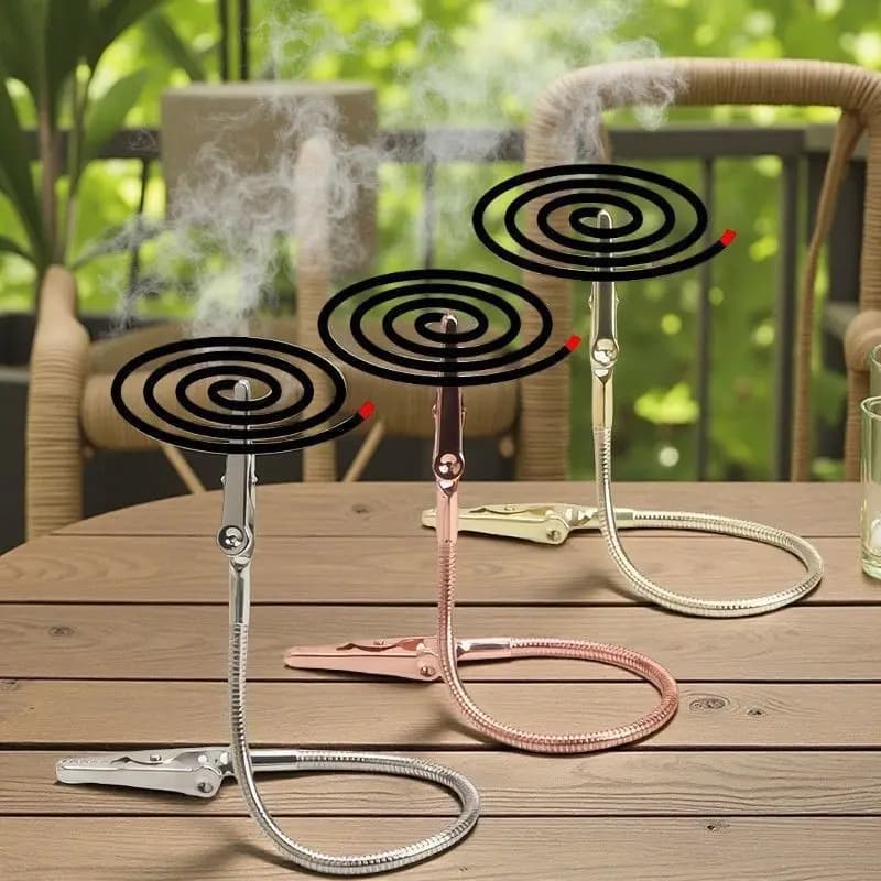 حامل لفائف البعوض في الهواء الطلق - مشبك قابل للتعديل مقاوم للحرارة ومضاد للطرف للتخييم الداخلي طارد الحشرات