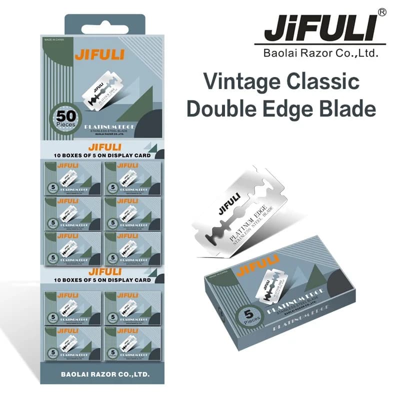 50 قطعة شفرات حلاقة كلاسيكية ذات حافة مزدوجة للرجال والنساء، إزالة الشعر، شفرات من الفولاذ المقاوم للصدأ