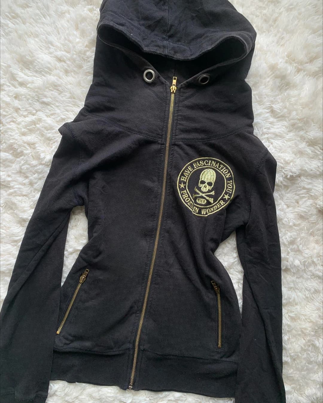 Y2K Retro Zipper Hoodies Women Harajuku Sexy Slim Fit Sweatshirt Autumn Skull Graphic Embroidery Hooded Jacket Gothic Clothing - 2