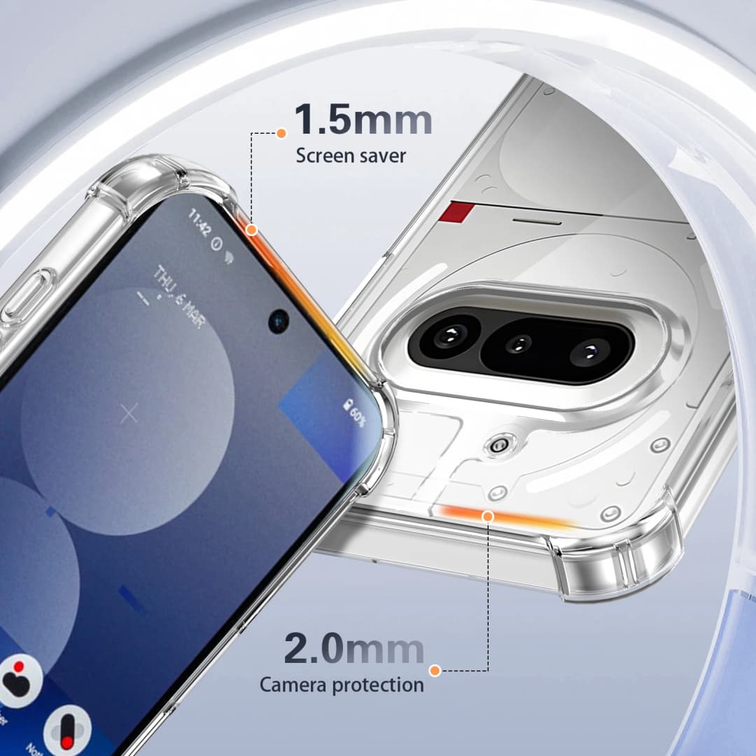 Nothing Phone 3A A059 Case Air Cushion Shockproof Silicon Bumper Clear Airbag Back Cover Hard Phone Case for Nothing Phone 3A 5G - 5