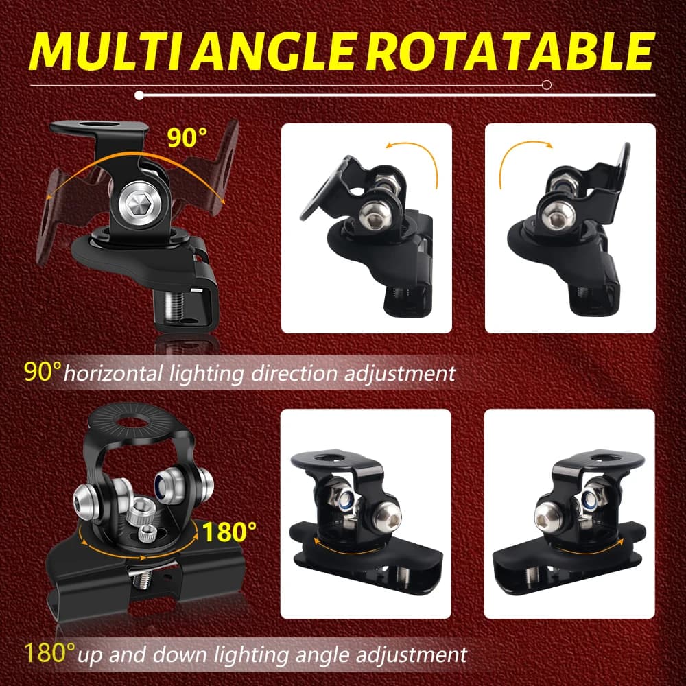 حامل تثبيت ضوء عمل LED عالمي 2 قطعة، حامل تثبيت شريط إضاءة LED للغطاء، حامل مصباح ضباب لسيارات الجيب والشاحنات والسيارات الرياضية متعددة الاستخدامات المخصصة للطرق الوعرة - 4