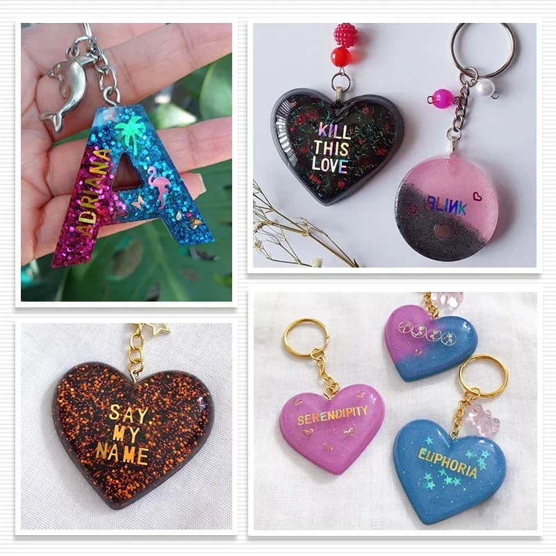 المجسم بريق الإنجليزية الأبجدية رقائق الراتنج سيليكون قالب حشو الليزر إلكتروني الترتر ل راتنجات الايبوكسي ملء اليدوية DIY بها بنفسك - 3