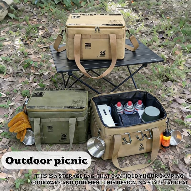 42L Large Capacity Insulated Storage Bag - Waterproof Folding Box - Outdoor Tableware Box - Picnic Bag - Camping Folding Bag - 3