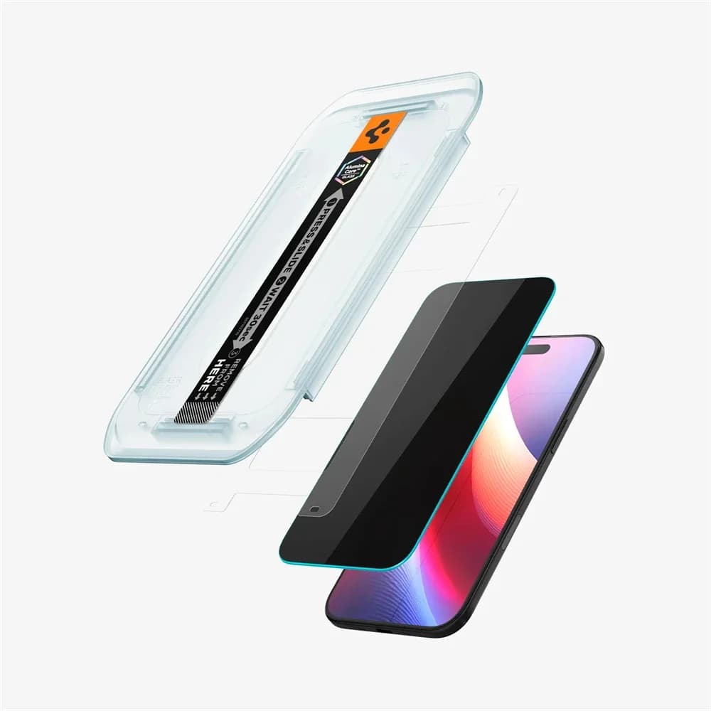 2PCS Spigen Glas.tR EZ Fit Sensor Protected For iPhone 17 Pro Max 16 15 14 Pro Plus Air Tempered Glass Privacy Screen Protector - 6
