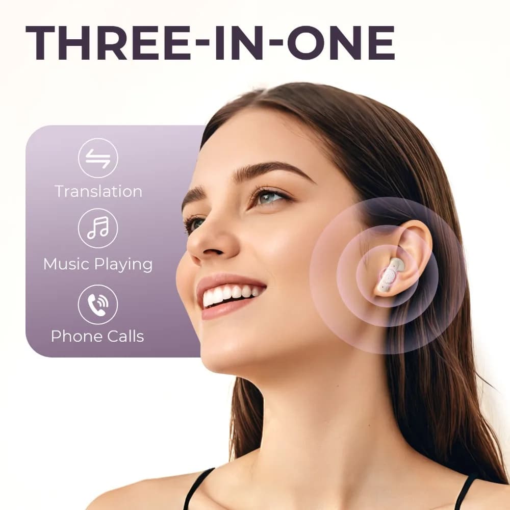 Real Time Translators Headphones with Smart Touch Screen 144 Language Translator Earbuds Noise Canceling Wireless Travel Headset - 3