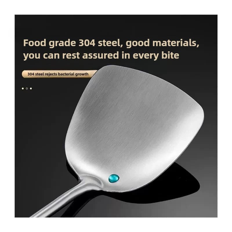 304 الفولاذ المقاوم للصدأ ووك ملعقة أدوات المطبخ المعدنية مشقوق تيرنر ملعقة مغرفة أدوات الطبخ أواني مجموعة اكسسوارات المطبخ - 6