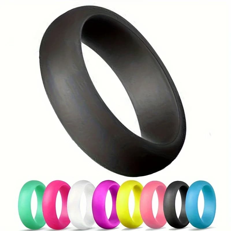 خاتم زواج من السيليكون قطعة واحدة تصميم بسيط مقاوم للحساسية ألوان زاهية متينة بأسعار معقولة أنيقة للنساء