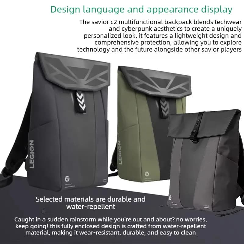 حقيبة ظهر متعددة الوظائف Lenovo Legion لطرازات R/Y7000 وY9000P3، سعة كبيرة، 16/15.6 بوصة - 2