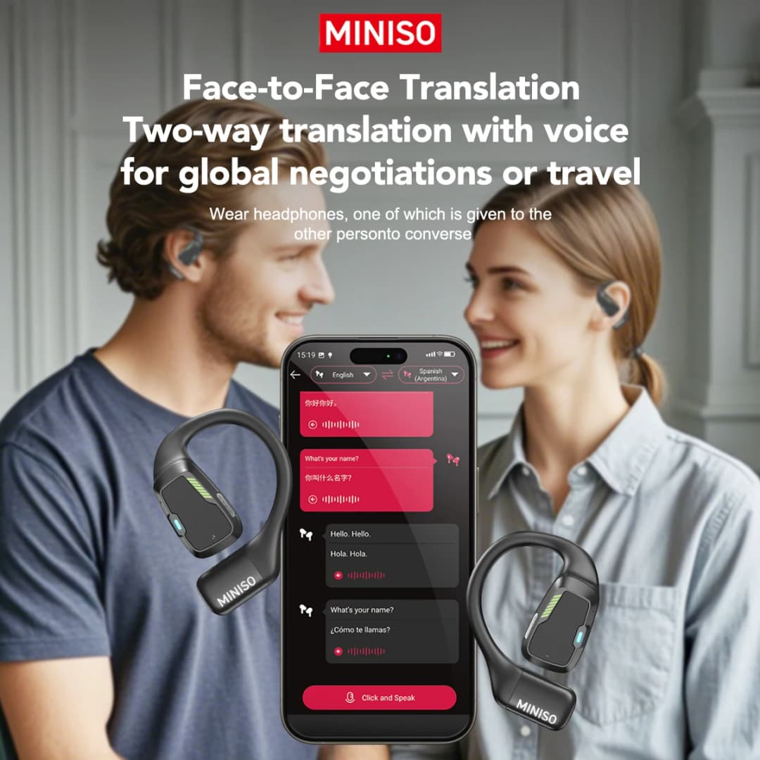 Translator Earphone  MINISO M98 AI Wireless Headphones Office Chat Headset ASMR Headset DIY APP AI Wireless Headphones with Mi - 6