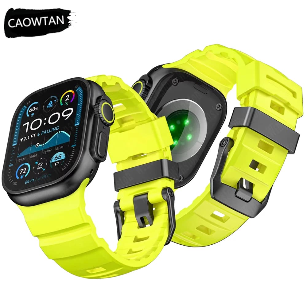 Fluorescence Silicone Strap for Apple Watch Ultra 2 49mm Series 10 46mm 9 8 7 45mm Sport Band Bracelet Iwatch 6 SE 5 4 44mm 42mm
