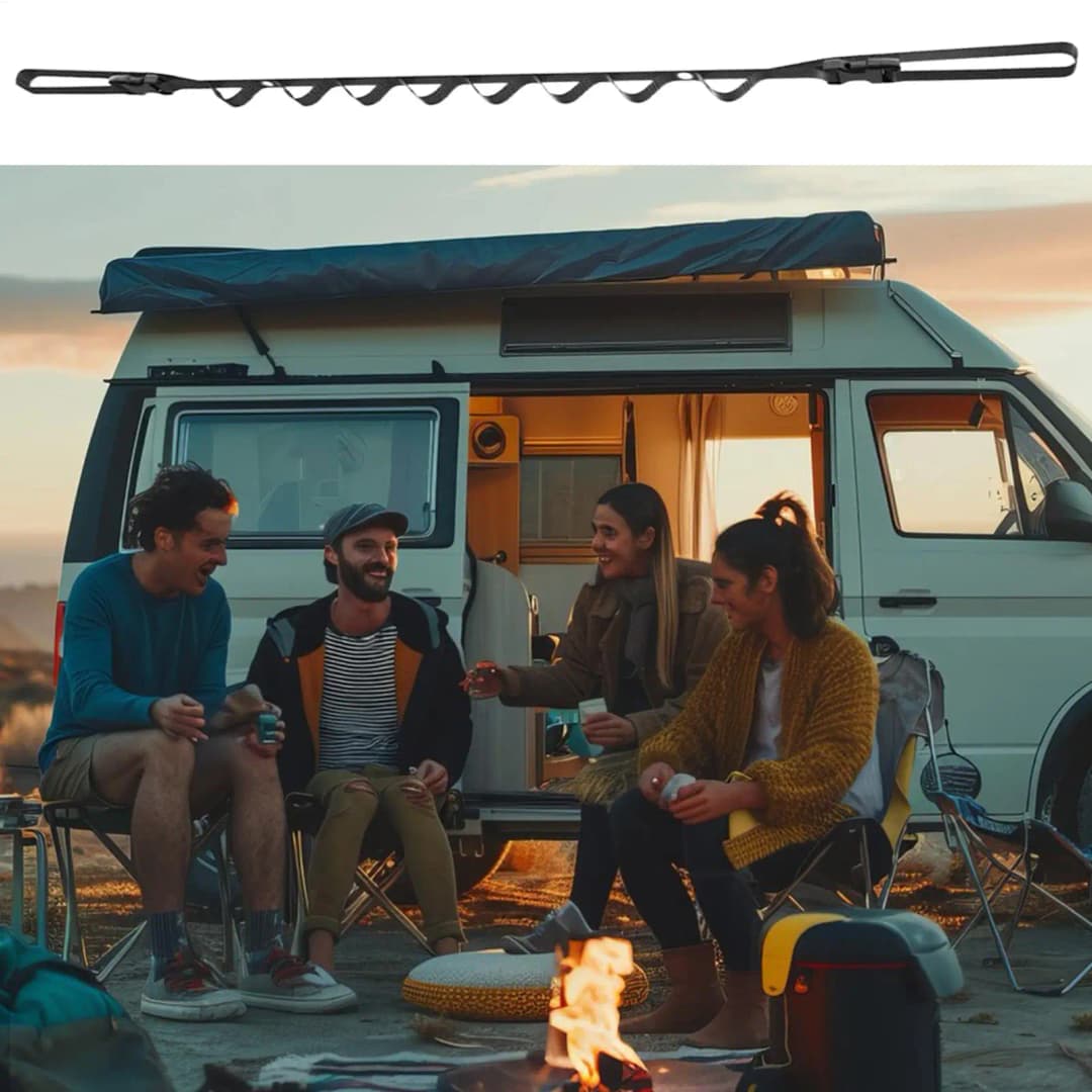 حبل تجفيف ملابس قابل للسحب للمركبات الترفيهية، حبل غسيل محمول، إكسسوار سفر خارجي، مناسب لسيارات البيك آب والسيدان والشاحنات - 5