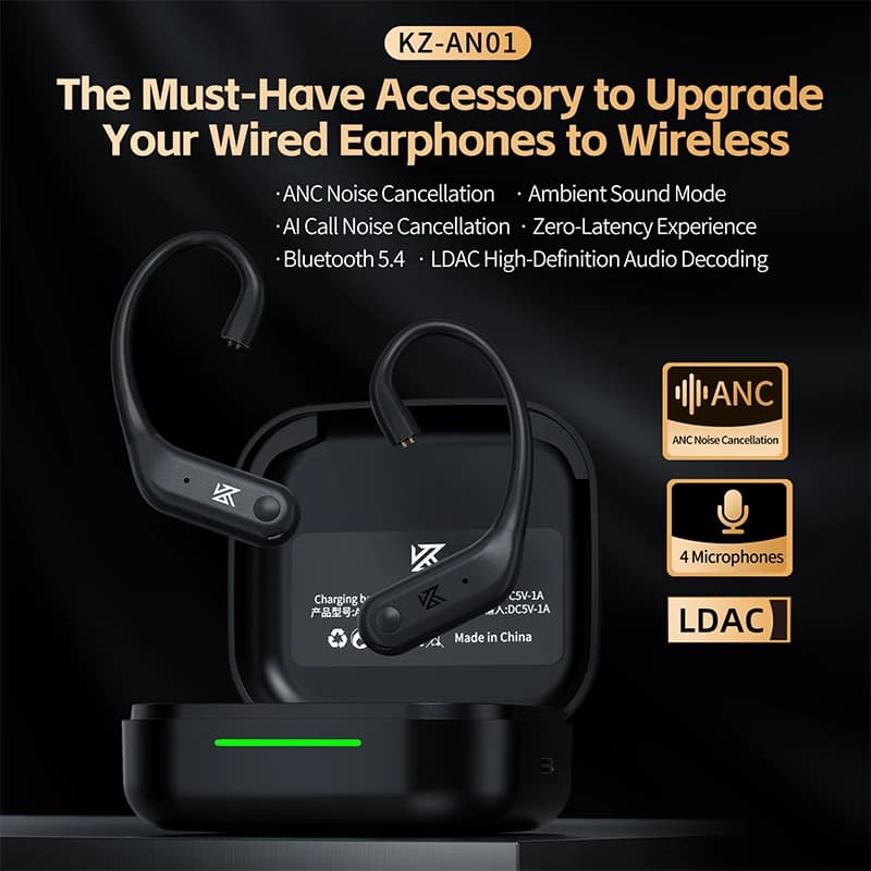 KZ AN01 كابل بلوتوث لاسلكي 5.4 خطاف أذن مع علبة شحن لـ KZ Castor PRO PR2 PR3 ZSXPRO ZVXPRO Krila - 3