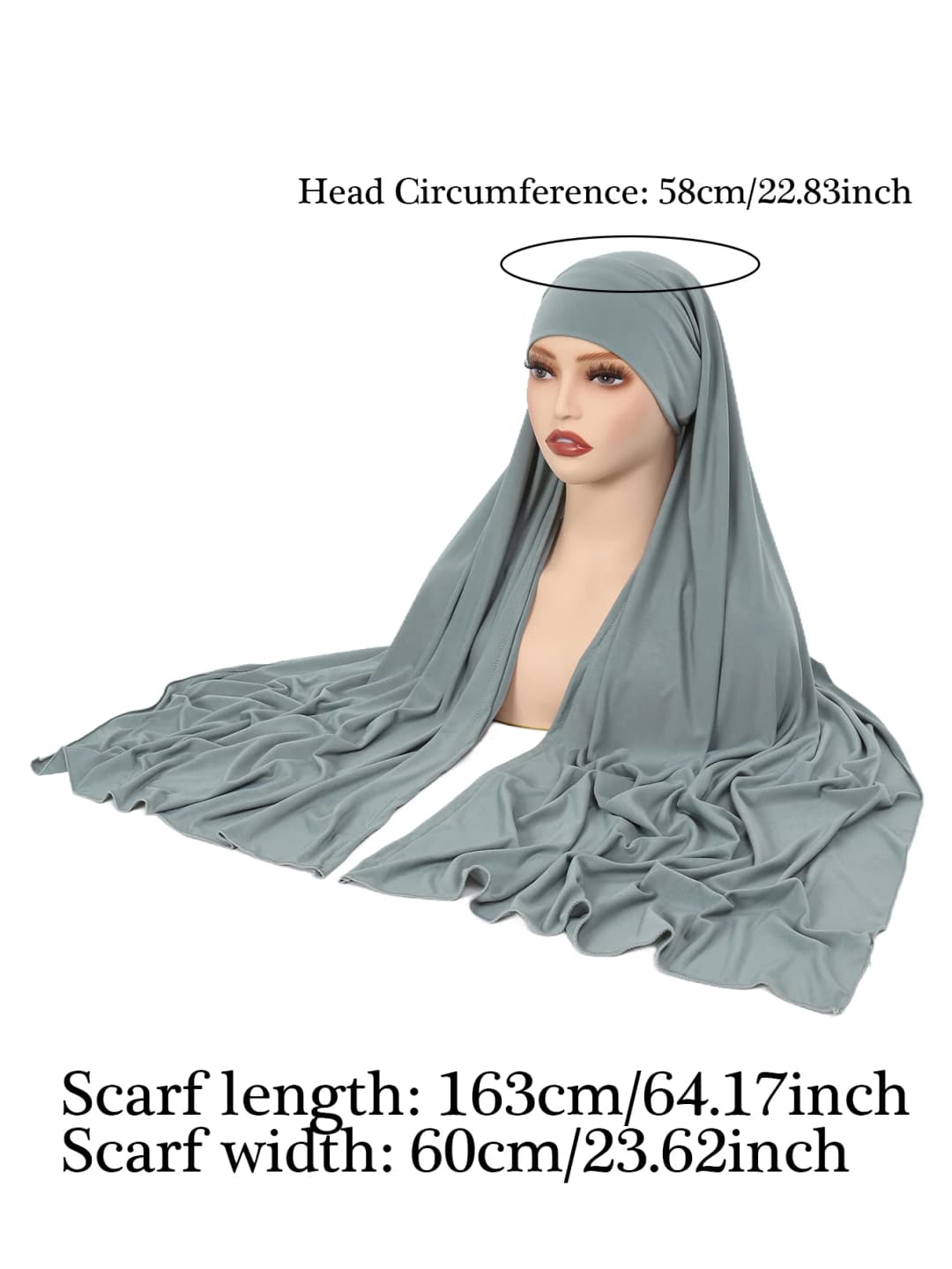 كريستال القنب حجاب المرأة لون الصلبة المسلمات العمامة لينة مرونة الحجاب الشرق الأوسط رئيس التفاف وشاح الرأس - 2