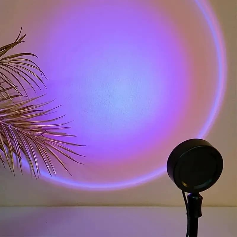 16 لون RGB الضوء المحيط LED ضوء الليل ضوء الإسقاط مع جهاز التحكم عن بعد، مصدر طاقة USB - 4