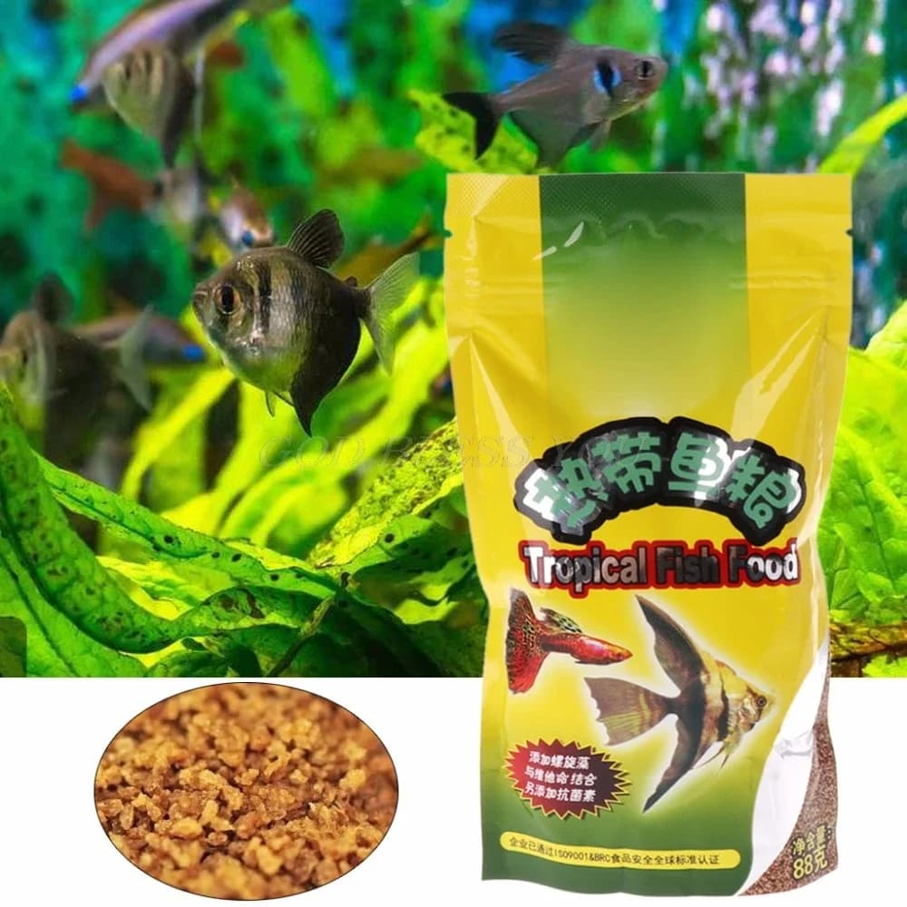 Tropical Fish Food - 88g, High Protein Nutritious Formula, Added Antibiotics for Aquarium Tropical Fish - 3