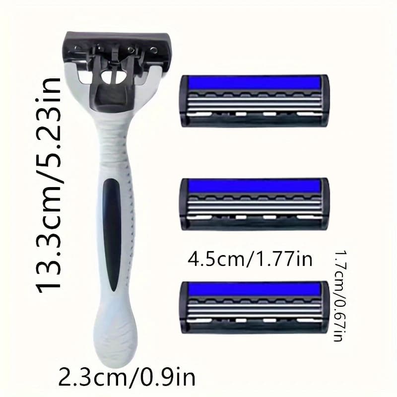 NEW Shaver Men Razor Shaving 3 Layer Stainless Blade Shaver Reusable Safety Razor Hair Removal Shaver Imported Blade Multi Tool - 4