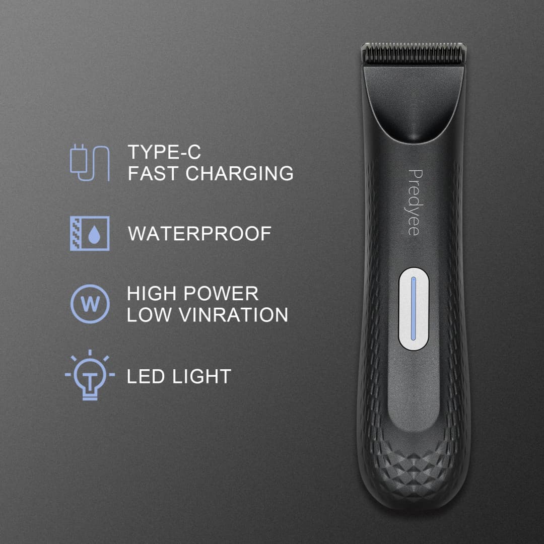 Electric Trimmer for Men's Groin Hair: Versatile Body Groomer and Waterproof Pubic Hair Trimmer with Replaceable Ceramic Blade - 4