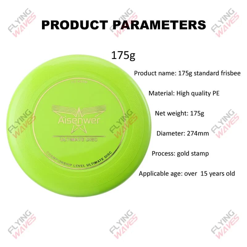 المهنية 175 جرام في نهاية المطاف القرص الطائر الرياضة القرص الطائر الصحن للكبار المراهقين الاطفال الحيوانات الأليفة لعبة في الهواء الطلق مع مشبك القرص - 3