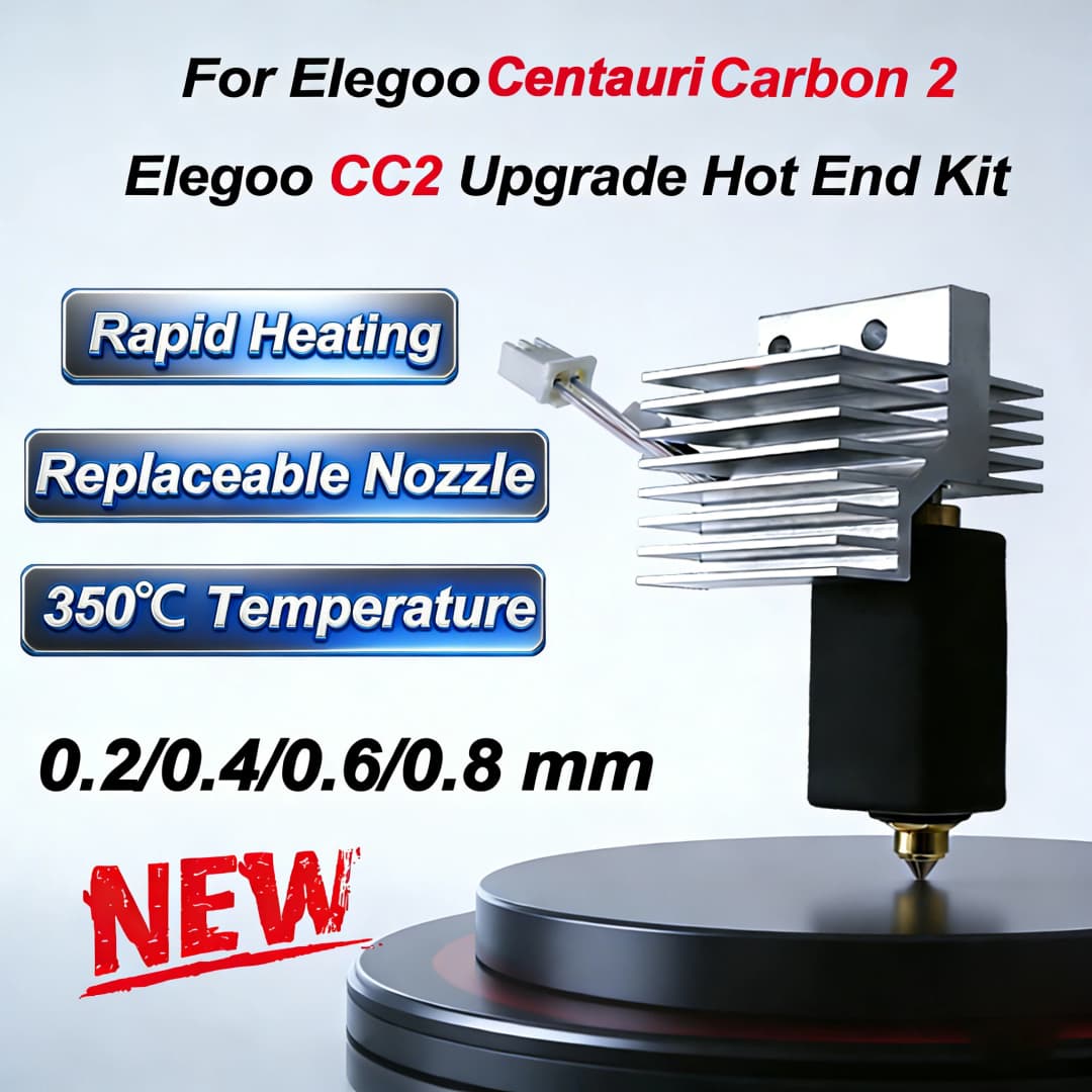 Upgrade elegoo CC2 hotend 0.2/0.4/0.6/0.8mm Assembled Extruder Hotend Kit for Elegoo Centauri Carbon 2 Hot end / Centauri Nozzle