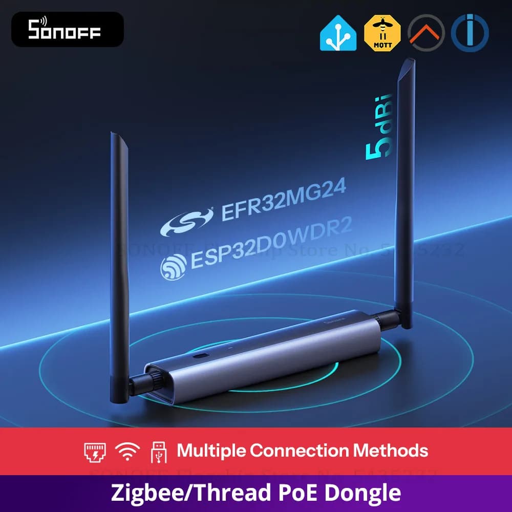 SONOFF Dongle-M Dongle Max Zigbee/Thread PoE Dongle High-Performance Chipset Dual-antenna Supports Ethernet,Wi-Fi,USB Connection