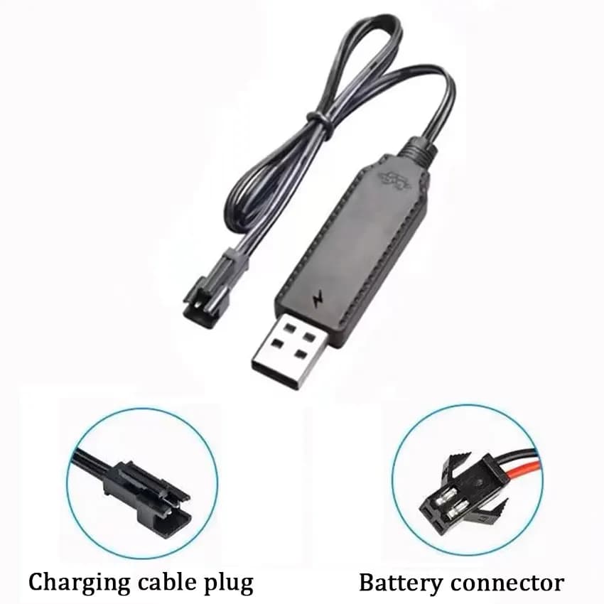 كابل شاحن USB لشاحن بطارية ليثيوم 3.7 فولت SM-2P إلى الأمام RC قطع غيار طائرات السيارات لعبة كوادكوبتر - 4
