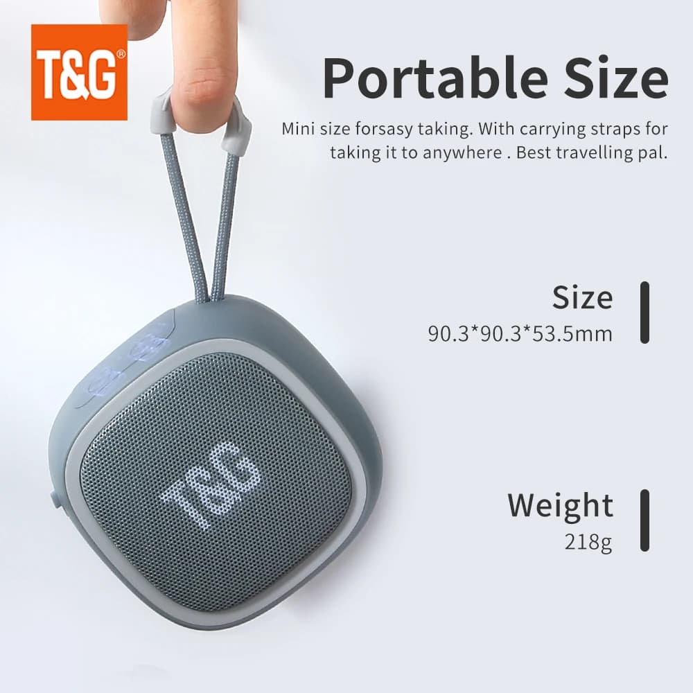 سماعة بلوتوث صغيرة محمولة لاسلكية سماعات قوية TWS BT 5.3 صندوق صوت HIFI مكبر صوت يدعم بطاقة TF راديو TG659 - 6