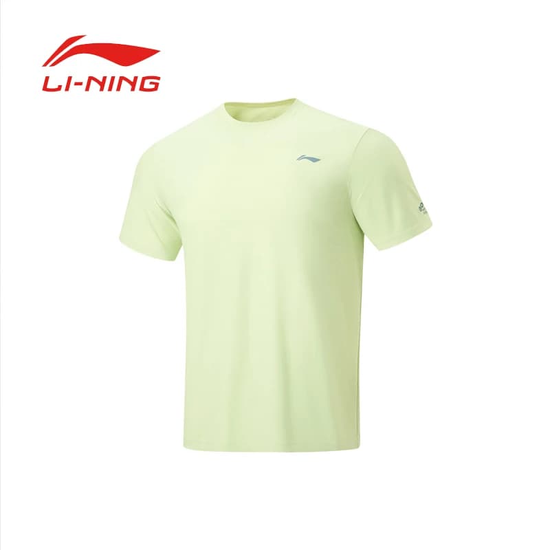 LI NING Men quick-dry T-shirt, summer 2026 new style, fitness and running top round neck breathable, sports short-sleeved shirt