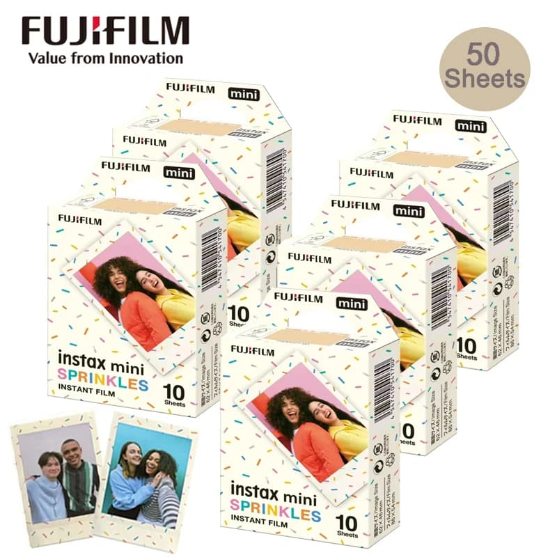 10-50 Sheets Fujifilm Instax Mini 13 Films for Instanx Mini 41 12 90 Evo SE Liplay+ 99 8 Instax Mini Sprinkles Film Photo Paper